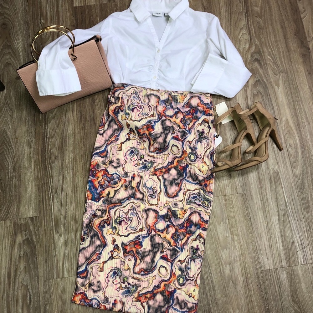 Leith multicolored pencil skirt